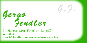 gergo fendler business card